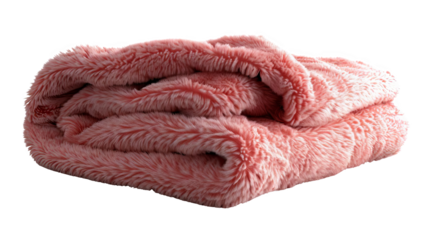 Cozy and soft folded pink blanket, perfect for adding warmth and comfort to your home decor. Ideal for beds, sofas, and lounging.