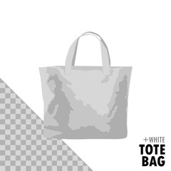 white totebag isolated on a white background and easy to edit. vector