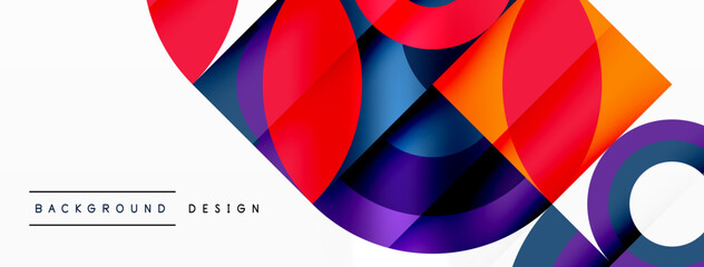 Obraz premium Circles and petals. Geometric beautiful abstract minimal template for Wallpaper, Banner, Background, Card, Book Illustration, landing page