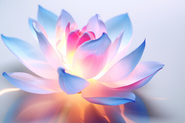 Translucent cyberpunk-style flower, embodying a fusion of technology and natural beauty in pastel hues