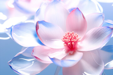 Fototapeta premium Translucent cyberpunk-style flower, embodying a fusion of technology and natural beauty in pastel hues