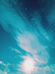 A beautiful image of blue sky and a bright sun..