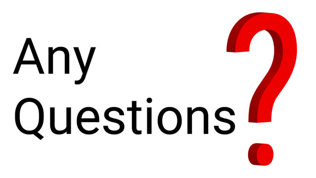 Any Questions Text With Sign Of Interrogation On White and Transparent Background. Vector Illustrations.