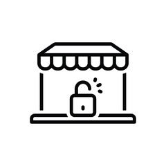 Black line icon for outlet 