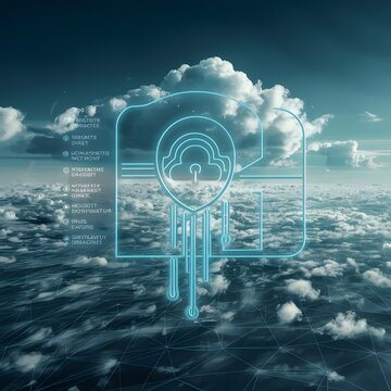 Cloud Computing Simply Visually Represent Cloud Solutions business Eye-Catching Image