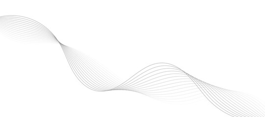 Abstract vector modern gradient white background with grey wavy lines.