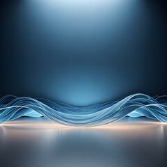 Blue flowing wave design. Water-inspired banner with artistic touch.
