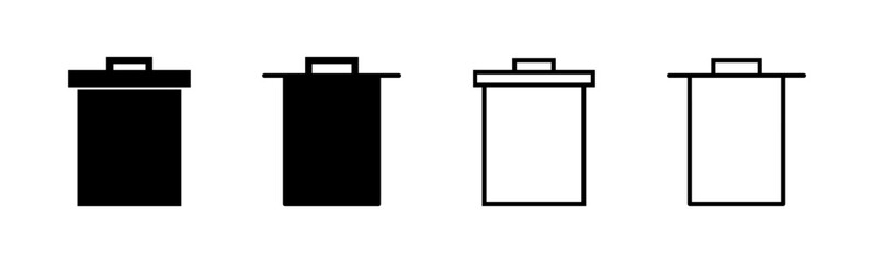 Trash icon set. trash can icon. delete icon vector. garbage