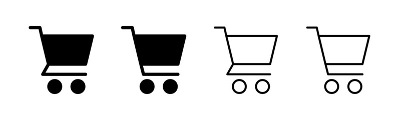 Shopping icon set. Shopping cart icon. Trolley icon vector