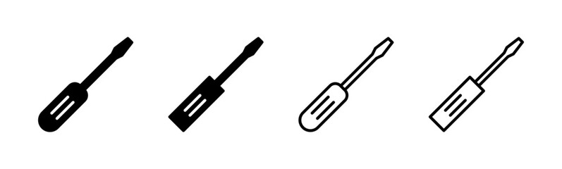 Screwdriver icon set. tools icon vector
