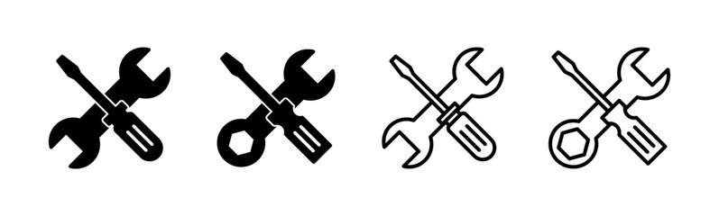 Repair tools icon set. tool icon vector. setting icon vector. Wrench and screwdriver. support, Service