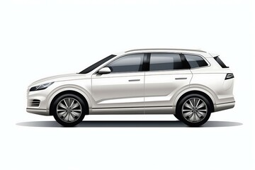 Fototapeta premium Parked outside modern building luxury white car