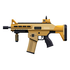 Illustration of a modern tactical assault rifle, depicted as an icon in vector format