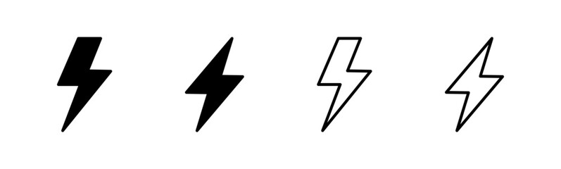 Lightning icon set. electric icon vector. power icon. energy sign