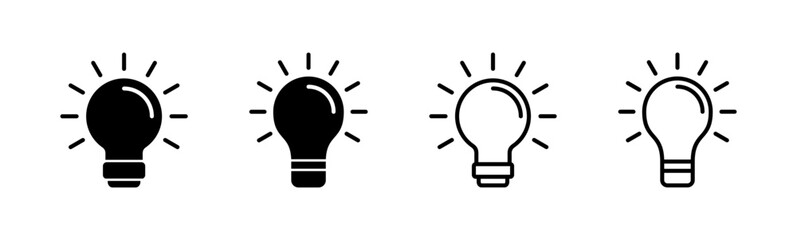 Fototapeta premium Lamp icon set. Light bulb icon vector. idea symbol.