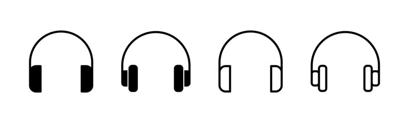 Headphone icon set. Headvector icon symbols