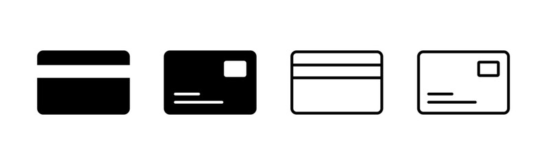 Credit card icon set. Credit card payment icon vector