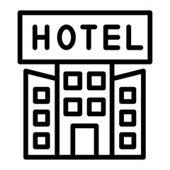 Hotel Vector Line Icon Design