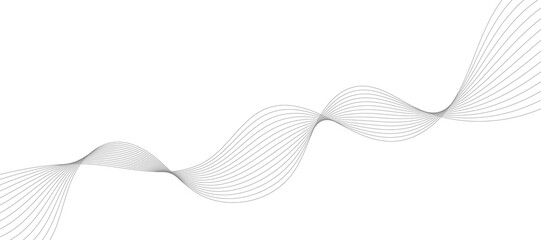 Fototapeta premium Abstract vector modern gradient white background with grey wavy lines.