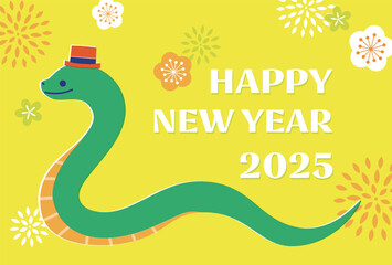 happy new year 2025 with snake