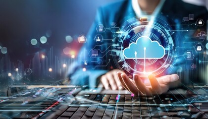 Backup Storage Data Internet Technology Business concept. Database storage cloud technology