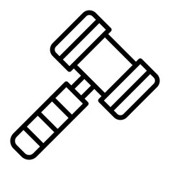 Toy Hammer Vector Line Icon Design