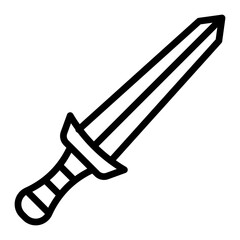 Toy Sword Vector Line Icon Design