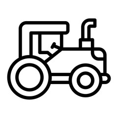 Toy Tractor Vector Line Icon Design