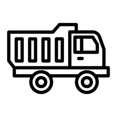 Toy Truck Vector Line Icon Design