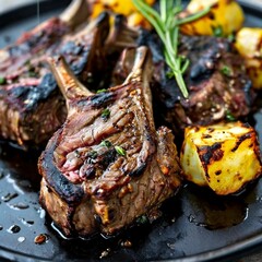 lamb chops on a grill