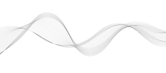 Fototapeta premium Abstract vector modern gradient white background with grey wavy lines.