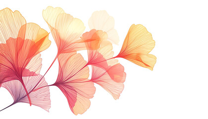 Watercolor Ginkgo leaves background