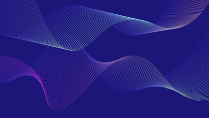a close up of a wave of colored lines on a dark background