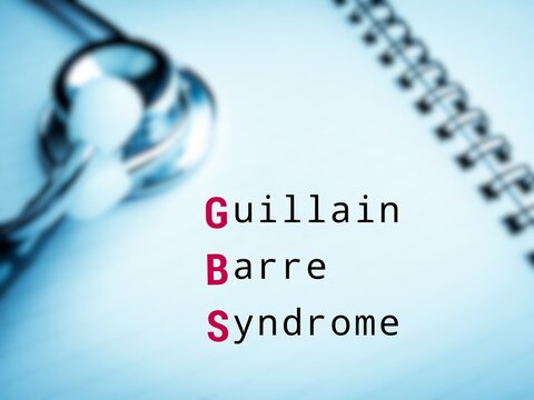 Guillain-Barr&eacute; syndrome (GBS) medical term, medical conceptual image.