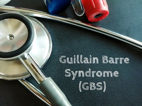 Guillain-Barr&eacute; syndrome (GBS) medical term, medical conceptual image.