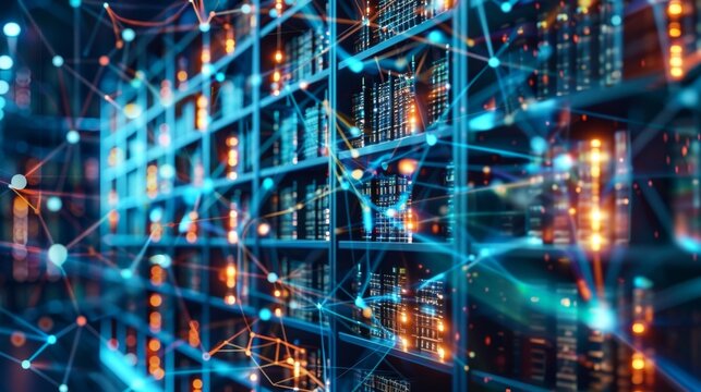 A digital library filled with blockchainverified research papers and academic publications highlighting the potential for blockchain in academic publishing.