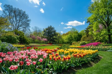 Vibrant Spring Garden in Full Bloom