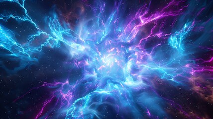Fototapeta premium A burst of electric blue and magenta, like a supernova caught in a cosmic photograph
