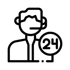 24 hours support line icon