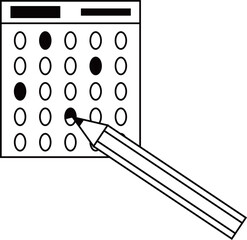 マークシートに記入しているイメージのアイコン素材