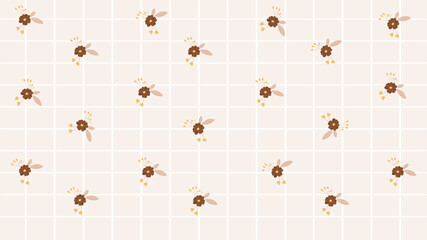 Boho small flowers pattern background, neutral color, for textile, fabric, wallpaper