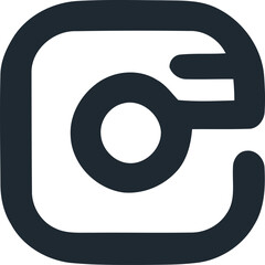 Essential Identity, Minimalist Black & White Instagram Logo Icon.