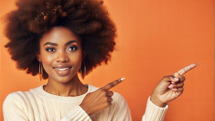 Obraz premium young african american woman wearing casual clothes pointing finger up with successful idea. exited and happy. number one