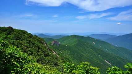 Fototapeta premium Beautiful summer scenery of Gajisan Mountain in Korea