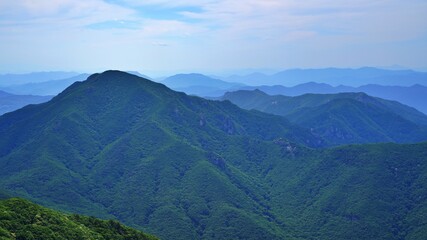 Fototapeta premium Beautiful summer scenery of Gajisan Mountain in Korea