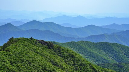 Obraz premium Beautiful summer scenery of Gajisan Mountain in Korea