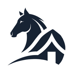 horse silhouette  on white background vector illustration
