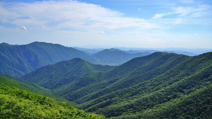 Obraz premium Beautiful summer scenery of Gajisan Mountain in Korea