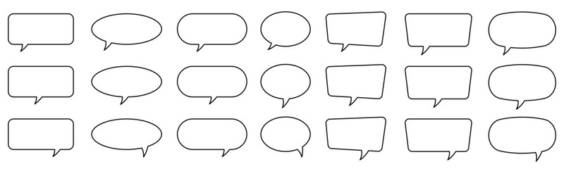 Obraz premium Speech bubble, speech balloon, chat bubble line art icon for apps and websites.