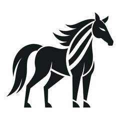 horse silhouette  on white background vector illustration